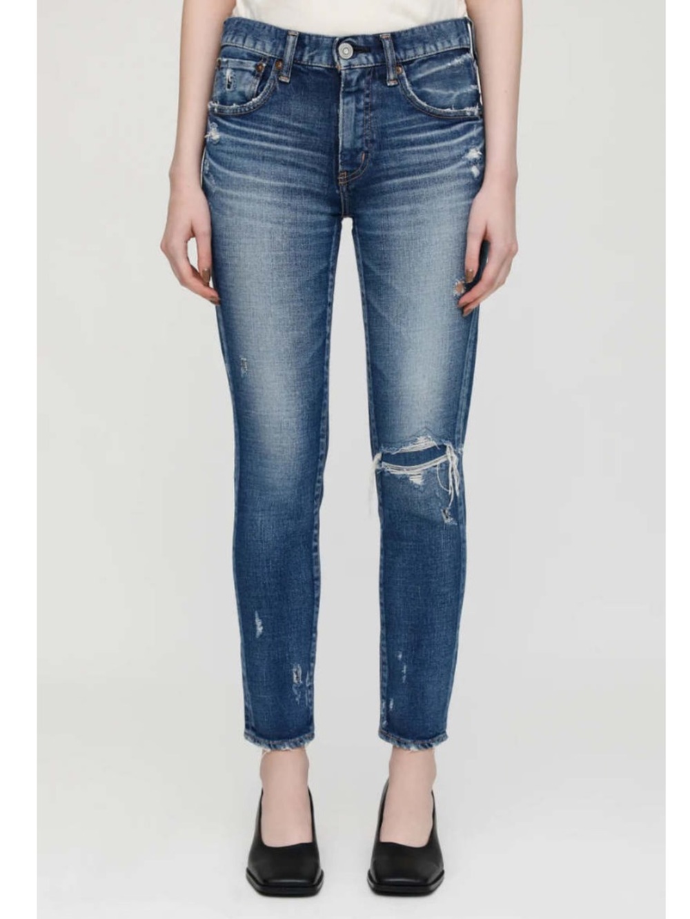 Moussy Vintage MV Lenwood Distressed Skinny Jean Size 27